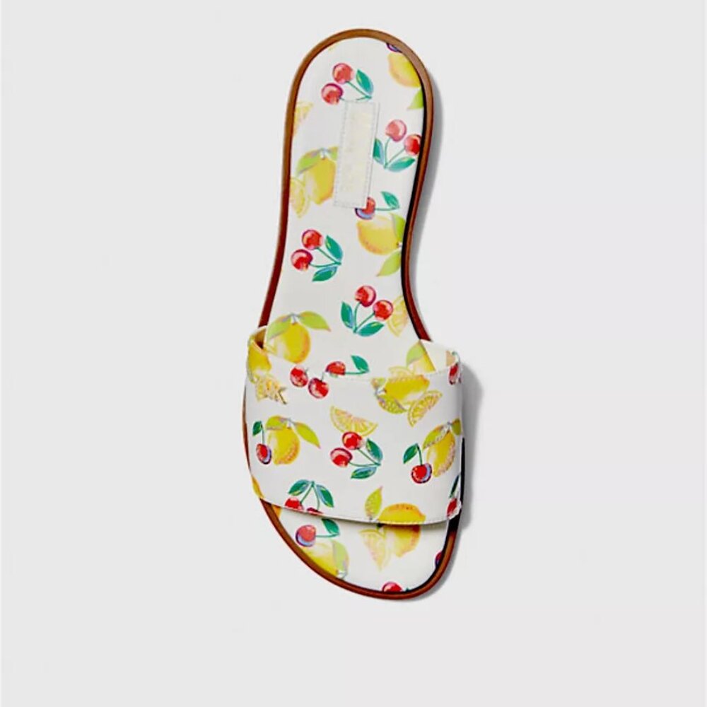 Michael Kors Deanna Sequined Fruit Print Slide Sandal - Picture 3 of 3